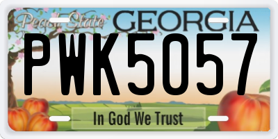 GA license plate PWK5057