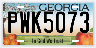 GA license plate PWK5073