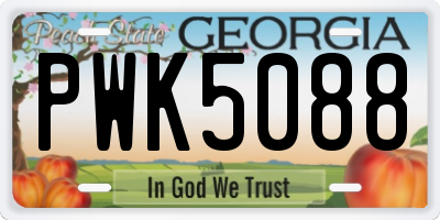GA license plate PWK5088
