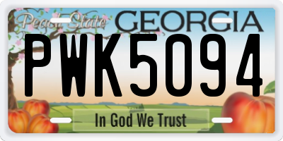 GA license plate PWK5094