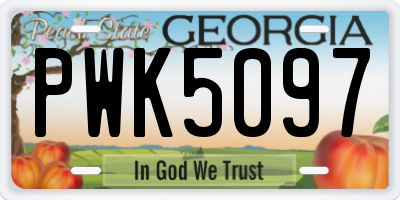 GA license plate PWK5097
