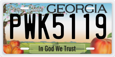 GA license plate PWK5119