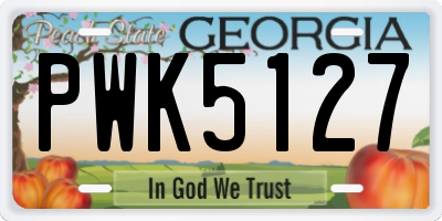 GA license plate PWK5127