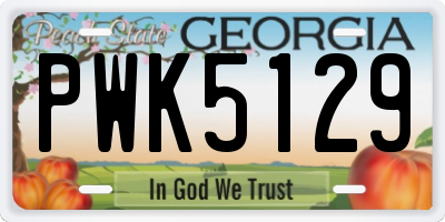 GA license plate PWK5129