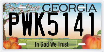 GA license plate PWK5141