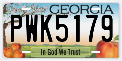 GA license plate PWK5179