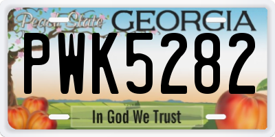 GA license plate PWK5282