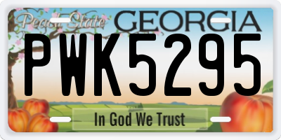 GA license plate PWK5295