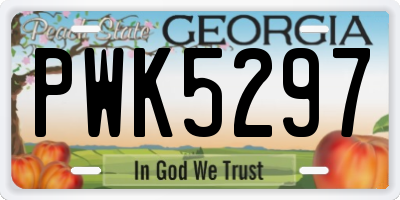 GA license plate PWK5297