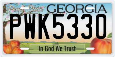 GA license plate PWK5330