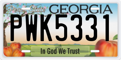 GA license plate PWK5331