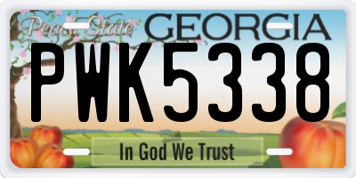 GA license plate PWK5338