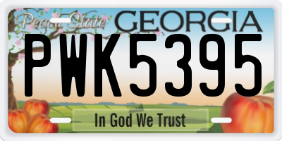 GA license plate PWK5395