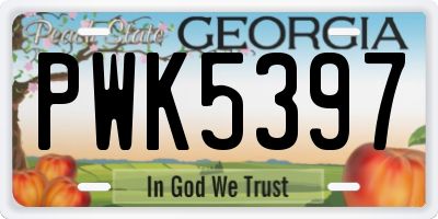GA license plate PWK5397