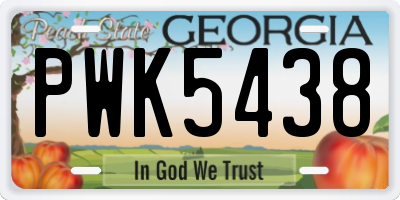GA license plate PWK5438