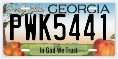 GA license plate PWK5441