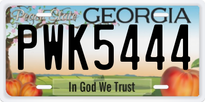 GA license plate PWK5444