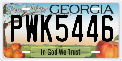 GA license plate PWK5446