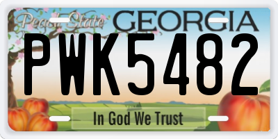 GA license plate PWK5482
