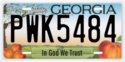 GA license plate PWK5484