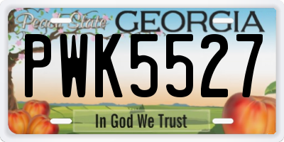 GA license plate PWK5527
