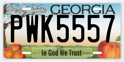 GA license plate PWK5557