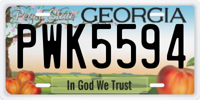 GA license plate PWK5594