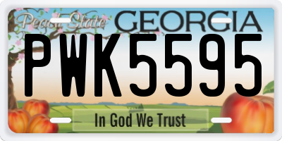 GA license plate PWK5595