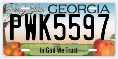GA license plate PWK5597