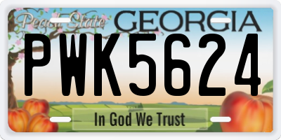 GA license plate PWK5624