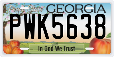 GA license plate PWK5638