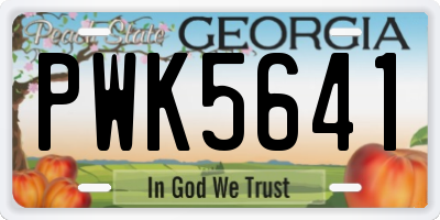 GA license plate PWK5641