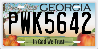 GA license plate PWK5642