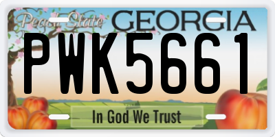 GA license plate PWK5661
