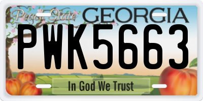 GA license plate PWK5663