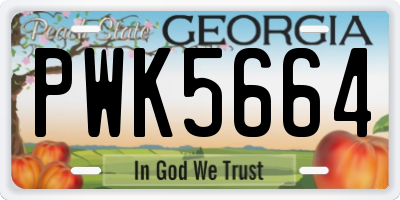 GA license plate PWK5664