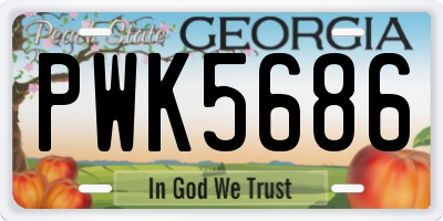 GA license plate PWK5686