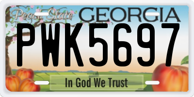 GA license plate PWK5697