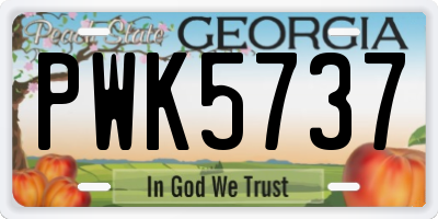 GA license plate PWK5737