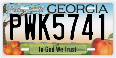 GA license plate PWK5741