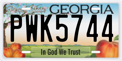 GA license plate PWK5744