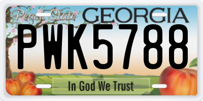 GA license plate PWK5788