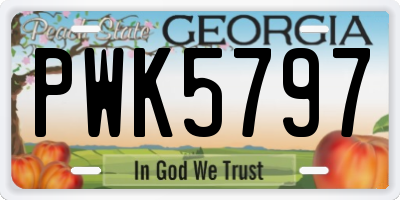 GA license plate PWK5797