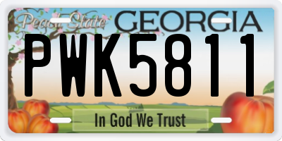 GA license plate PWK5811