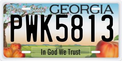 GA license plate PWK5813