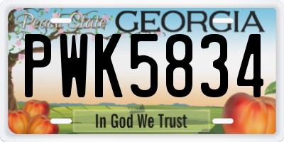 GA license plate PWK5834