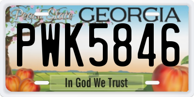 GA license plate PWK5846