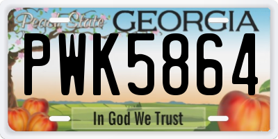 GA license plate PWK5864