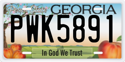 GA license plate PWK5891