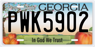 GA license plate PWK5902